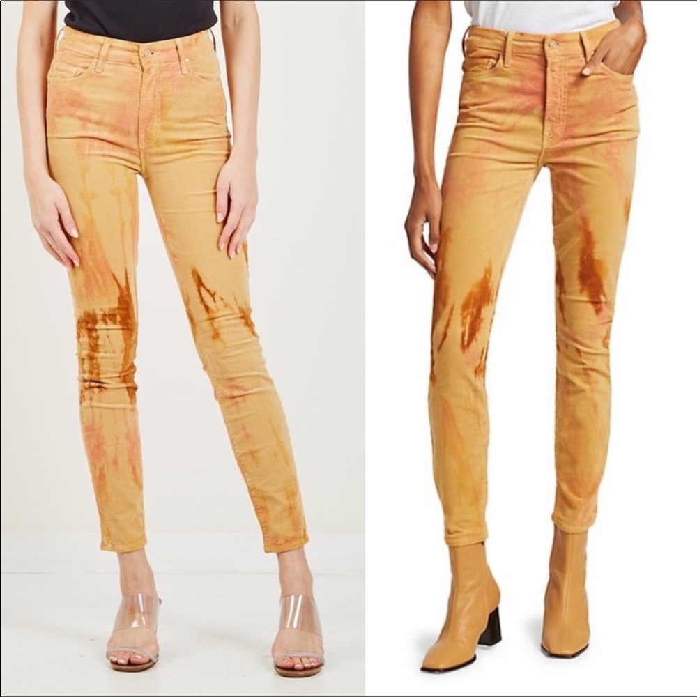 Mother Looker High Waisted Looker Hopscotch Tie Dye Corduroy Jean 28 NWT